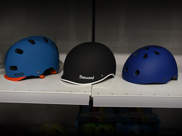 different bike helmets
