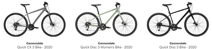 Cannondale Quick 3, Quick 3 women's and cx 3