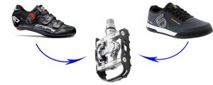 Dual or Double sided clipless pedals