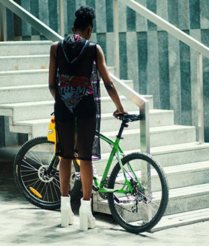 Woman is going to cycle