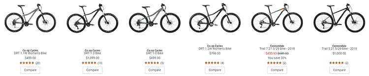 REI mountain bikes