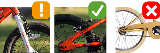 Kids bike brake tyhpes