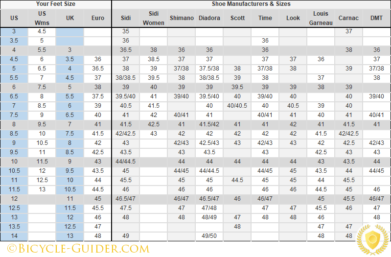 shimano bike shoes sizing