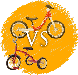 Balance bikes compared with tricycles