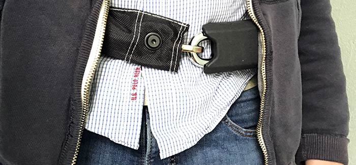 Wearing Hiplok under waist