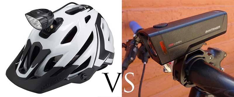 Helmet bike light vs handlebar bike light