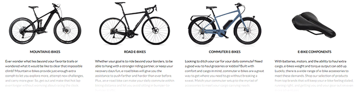 Different types of E-bikes