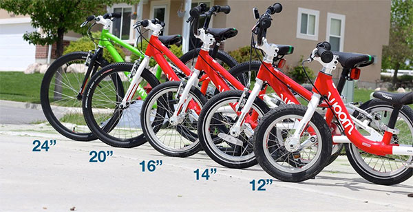 Kid's bikes wheel sizes