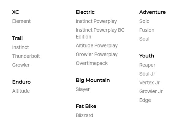 Rocky mountain bikes lineup