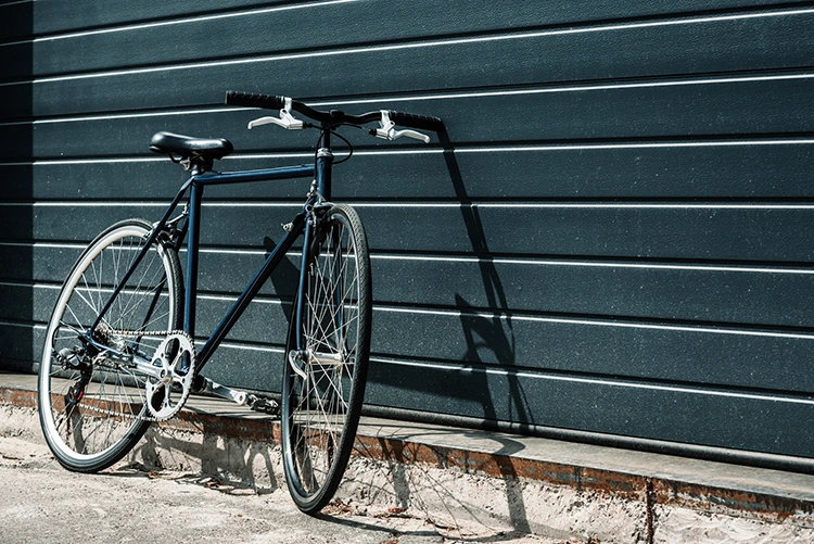 blue hybrid bike