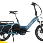 blue aventon abound electric cargo bike
