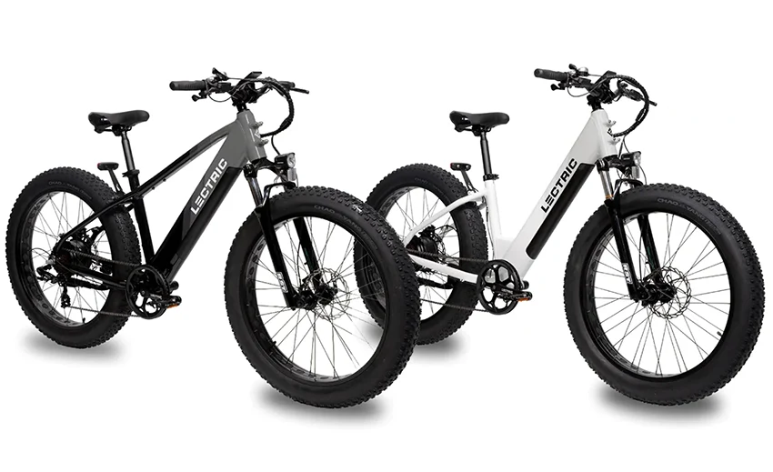 lectric xpeak step-over and step-through ebikes side-by-side