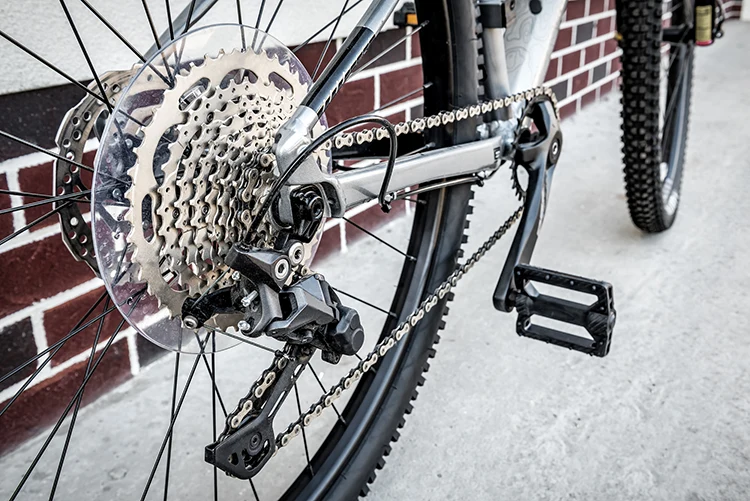 rear bicycle derailleur closeup