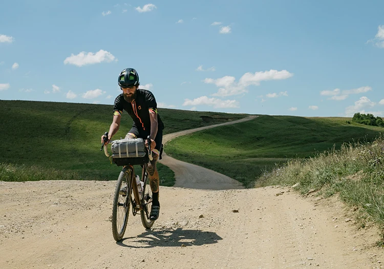 male cyclist doing long distance cycling