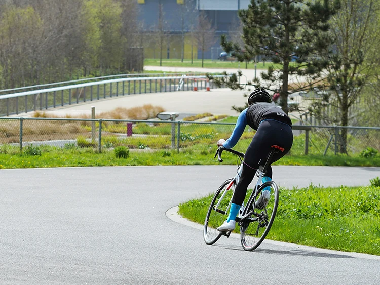 woman cyclist doing a cycling workout